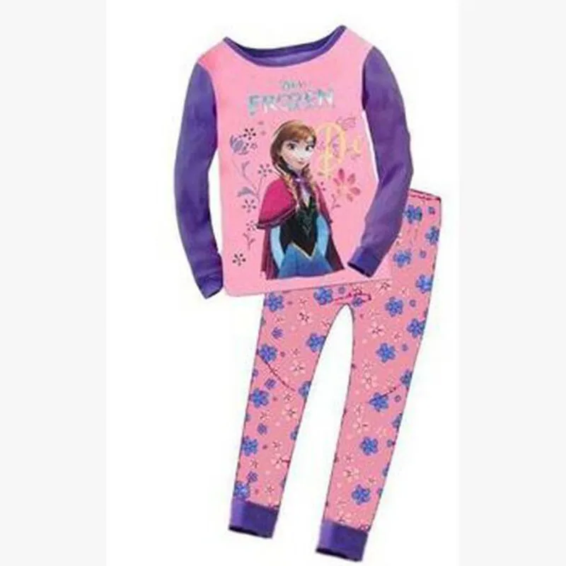 

Baby Girls Pajamas Set Princess Elsa Anna Cartoon Sleepwear Clothing Set Pants Long Sleeve Tee Kids Girls Nightwear Children