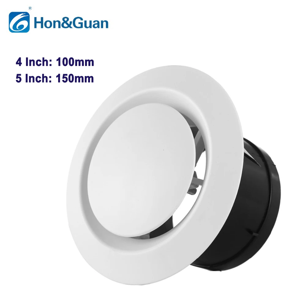 Buy Hon&Guan ABS Adjustable Air Vent Round Soffit Exhaust Vent White Inline