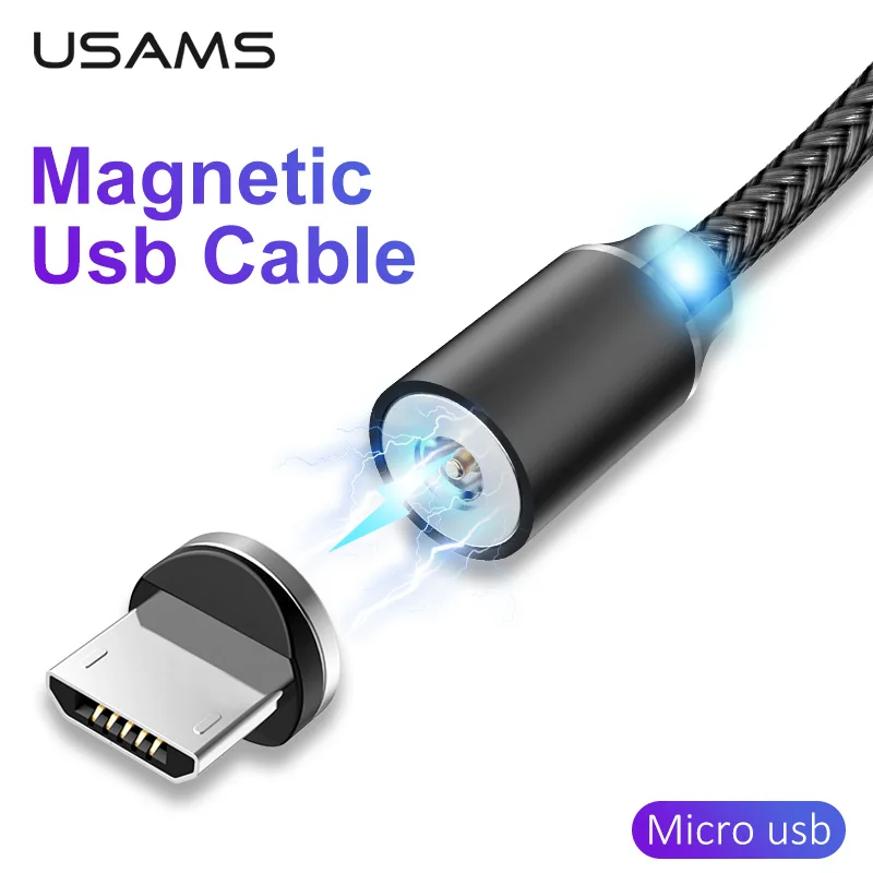 USAMS Magnetic Charger Micro USB Cable For Xiaomi Huawei