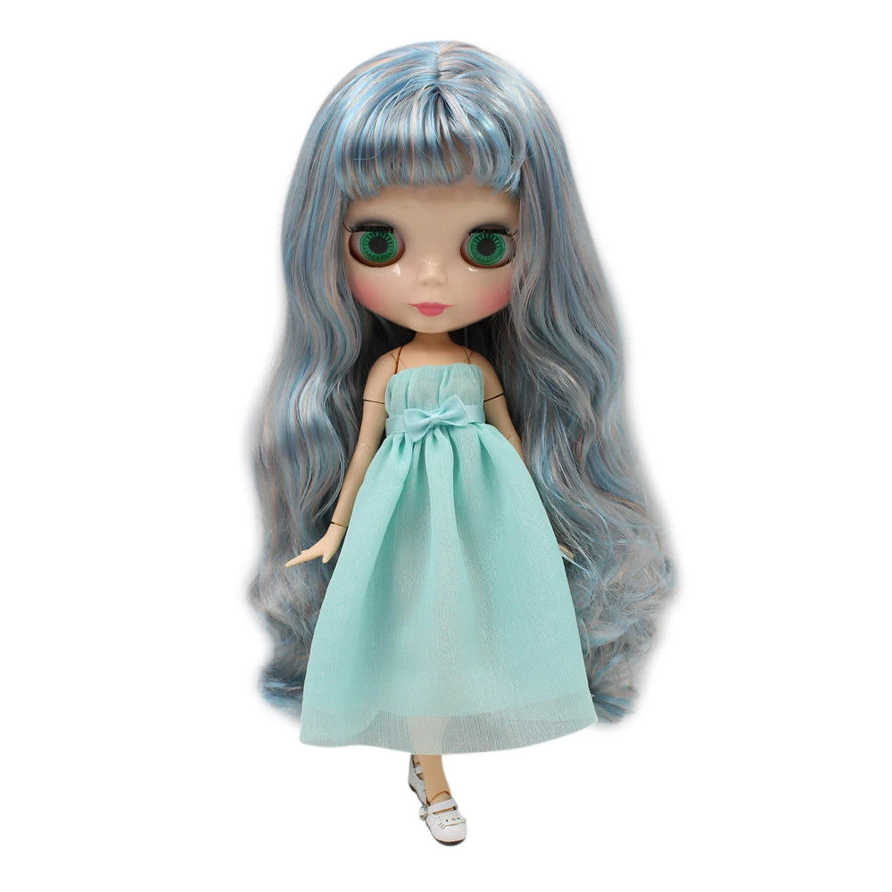 Кукла Blyth ICY DBS с натуральной кожей мечтательный синий смешанные длинные вьющиеся