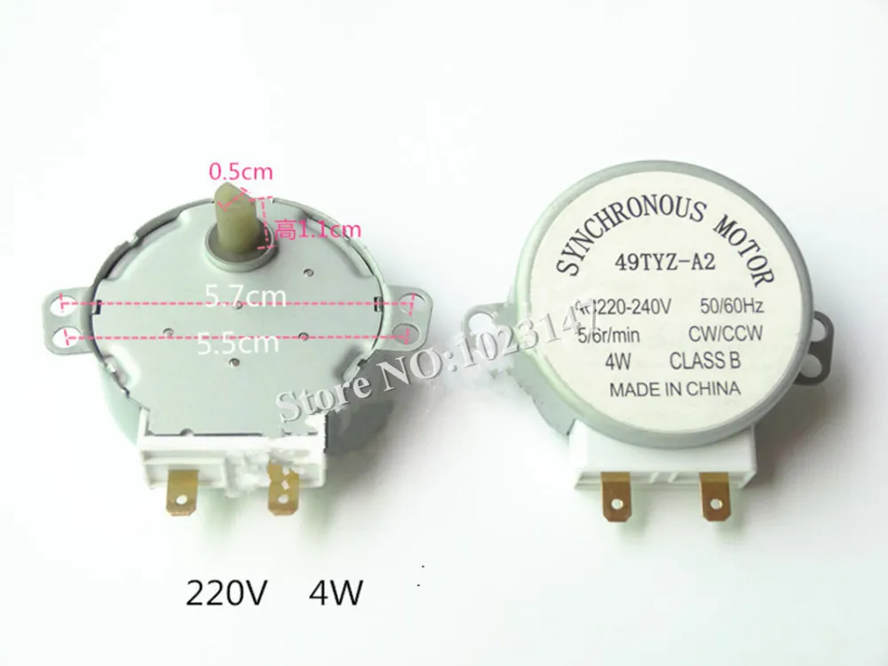 49tyz-a2 вал Диаметр 7 мм x 11 мм AC 220 В-240 В 4 Вт 5/6 об./мин. проигрыватель Синхронный Двигатель микроволновая печь 65 мм x 60 мм x 27 мм