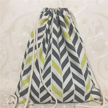 

YILE Unisex Drawstring Travel Backpack Student Book Bag Print Geometry Strap B306