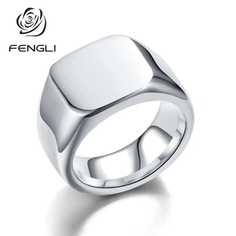 FENGLI Charm Punk Solid Gloss Stainless Steel Casting Ring for Women Men Delicate Female Rings Titanium Jewelry Gift | Украшения и
