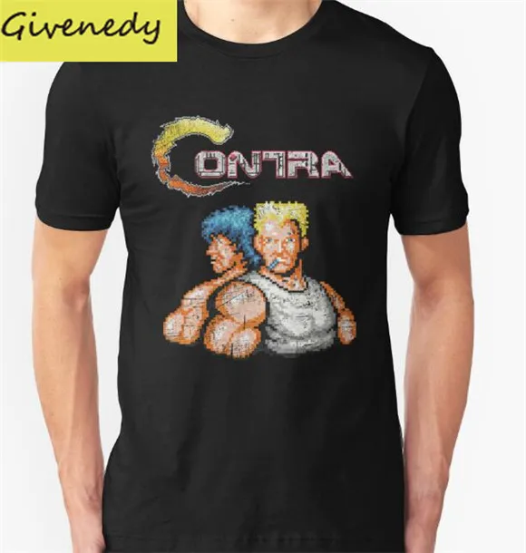 Hot Sale Contra Vintage Heros Pixels Printed Cartoon 2016 Summer Design Short sleeve O Neck T