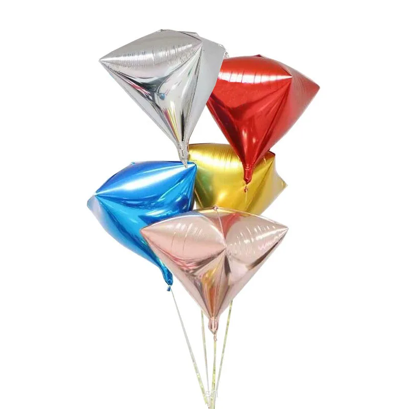 

24 inch 4D diamond Foil Balloons Happy Birthday Decoration Gold Silver Ten Color Balloons Baby Shower Favors Wedding Decoration