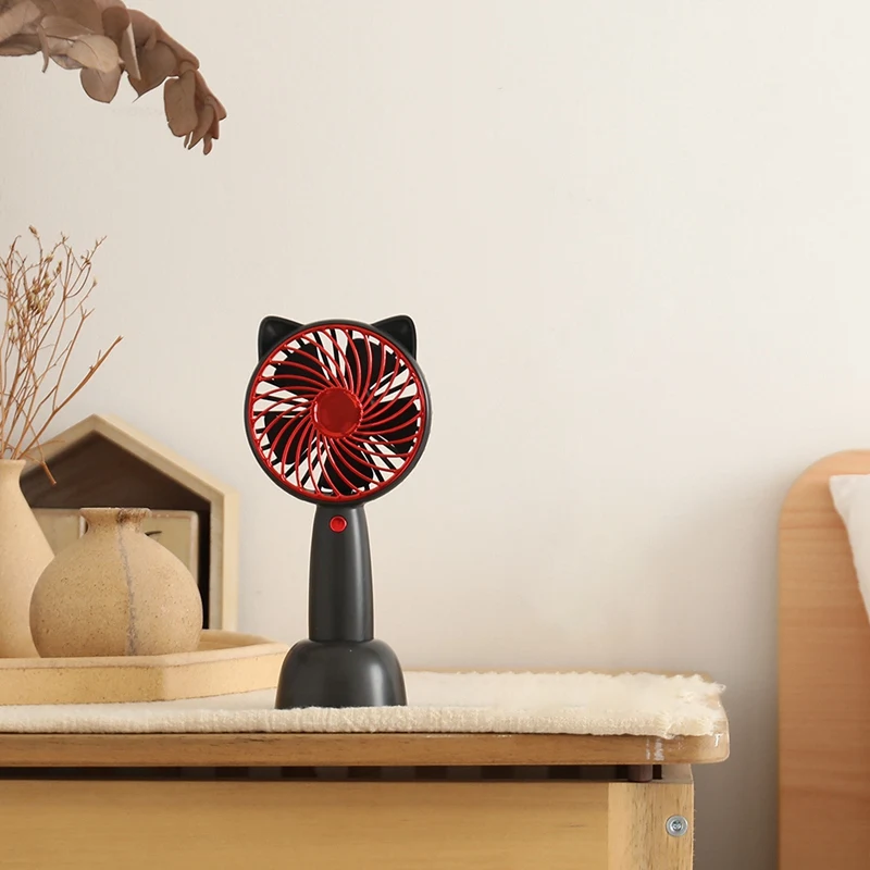 Мини Usb мультфильм ручной вентилятор портативный немой зарядки большой вместимости симпатичный маленький вентилятор