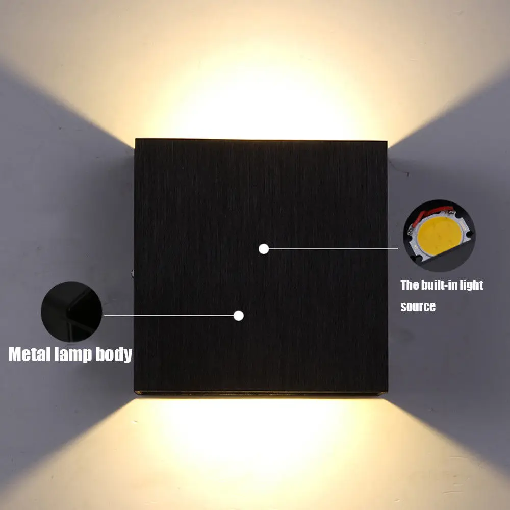 ANTINIYA светодиодный светильник с регулируемой яркостью IP65 7 Вт/12 Вт, алюминиевый настенный светильник, квадратный светодиодный настенный светильник, прикроватные настенные лампы