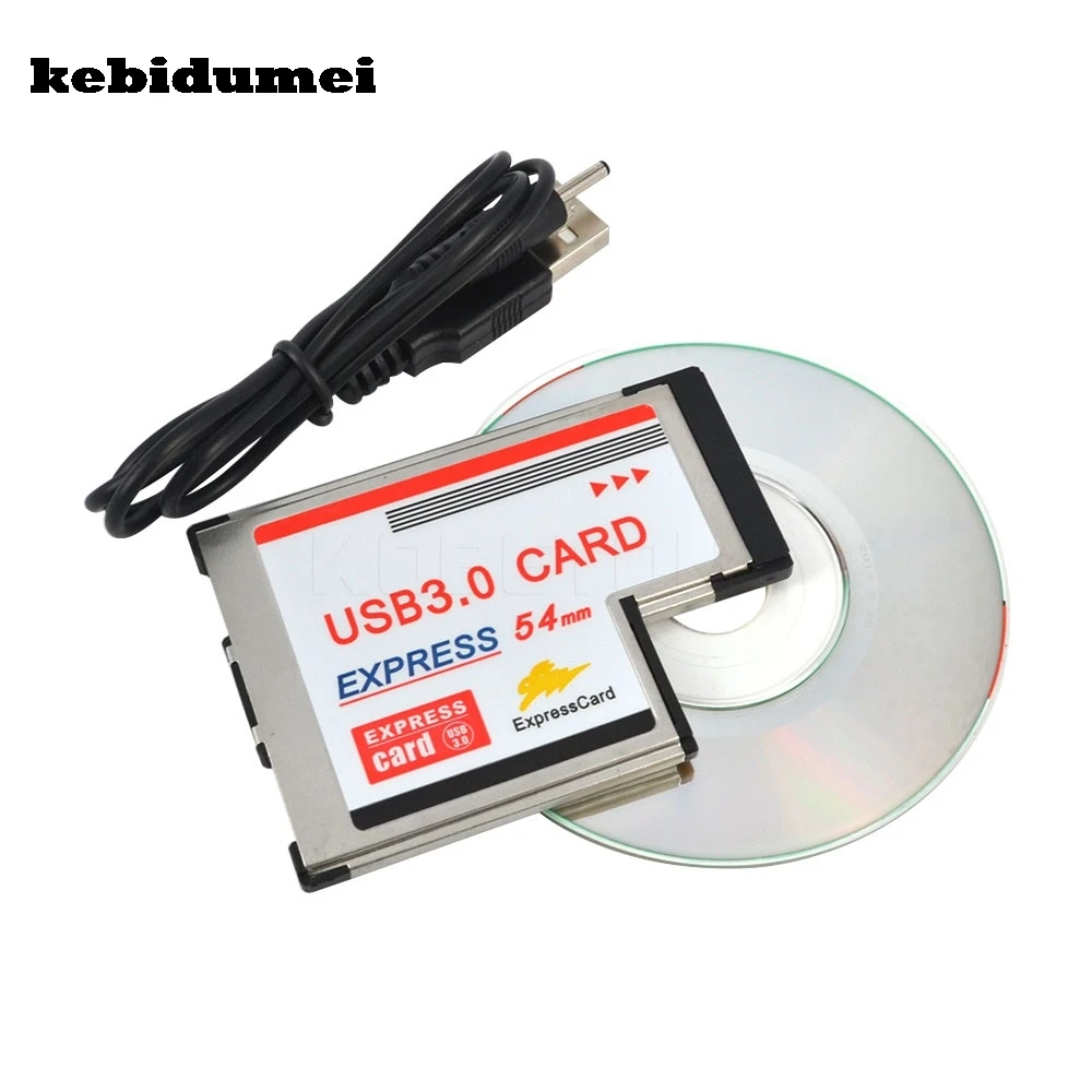 USB 3 0 PCI Express Card адаптер kebidumei 5 Гбит/с два 2 порта концентратор 54 мм разъем ExpressCard PCMCIA