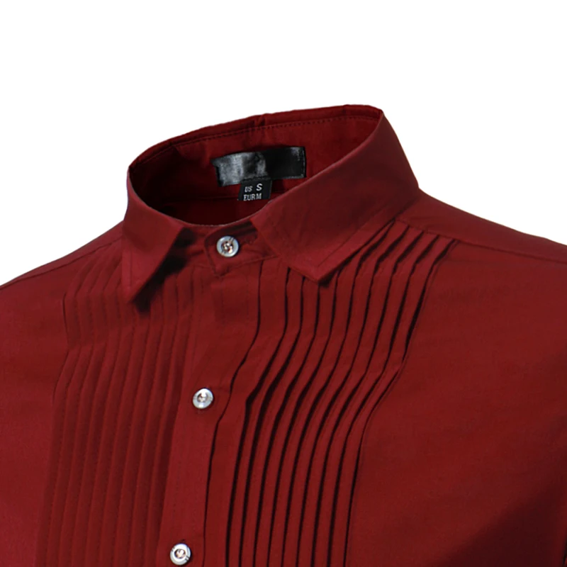 Solid Color Men Shirt Tuxedo Shirts Bridegroom Wedding Shirts Long Sleeve Slim Fit Casual Mens Dress Camisa Masculina XL long sleeve shirt men casual shirt
