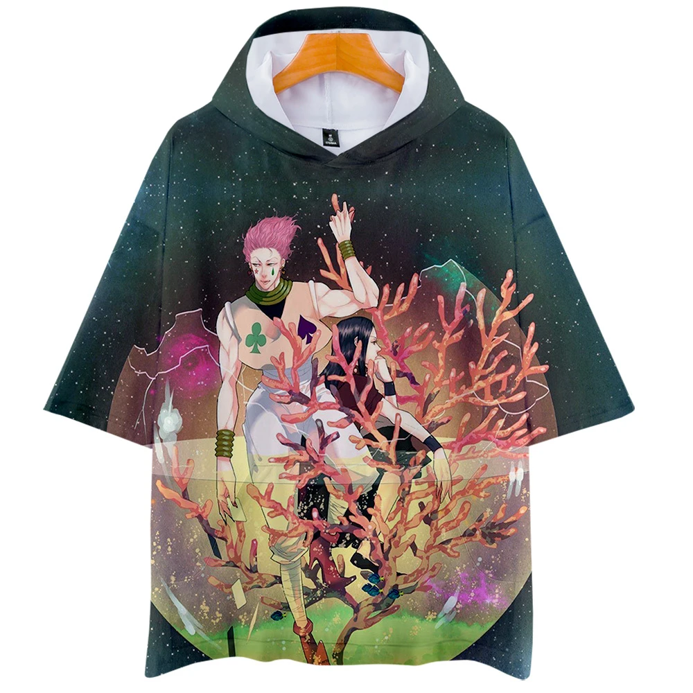 Hisoka 3D принт Harajuku поп-футболки Женская и мужская одежда горячая Распродажа шапки с коротким рукавом Футболка Повседневная Kpops плюс размер xxl