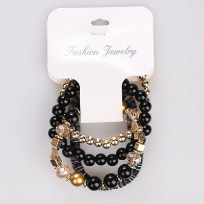 Горячая Распродажа, одноцветные браслеты из бисера для женщин, популярные ювелирные изделия из бисера с кисточками, многослойные браслеты, подарок для женщин - Окраска металла: 2621 black