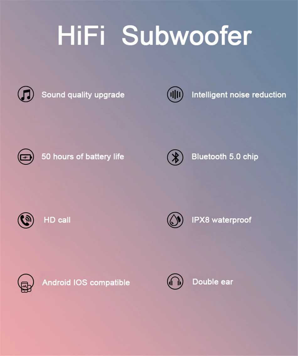 TWS Bluetooth наушники беспроводные наушники Bluetooth 5,0 наушники с сенсорным управлением гарнитура для всех смартфонов LJ-MILLKEY YZ254