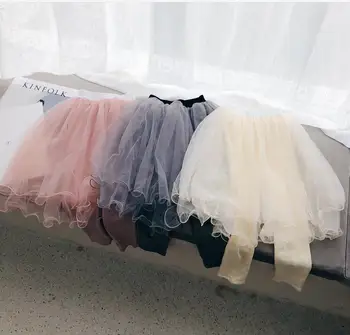 

2019 New Wholesale Girls Patchwork Leggings Fashion Autumn Cotton Mesh Soft Girls Leggings 1-7 Years PX373