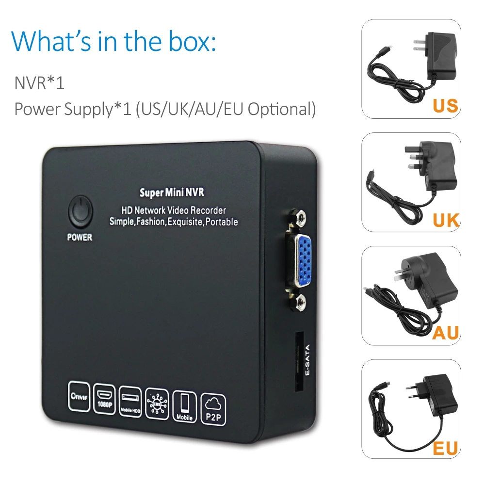 ENSTER AEEYE 9CH 1080 P H.265 мини NVR Регистраторы/декодер для 720 960 Onvif IP Камера USB HDD/E SATA HDD