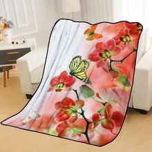 Пользовательские орхидеи, цветы Одеяла Пледы одеяло мягкое одеяло летнее одеяло аниме одеяло путешествия одеяло