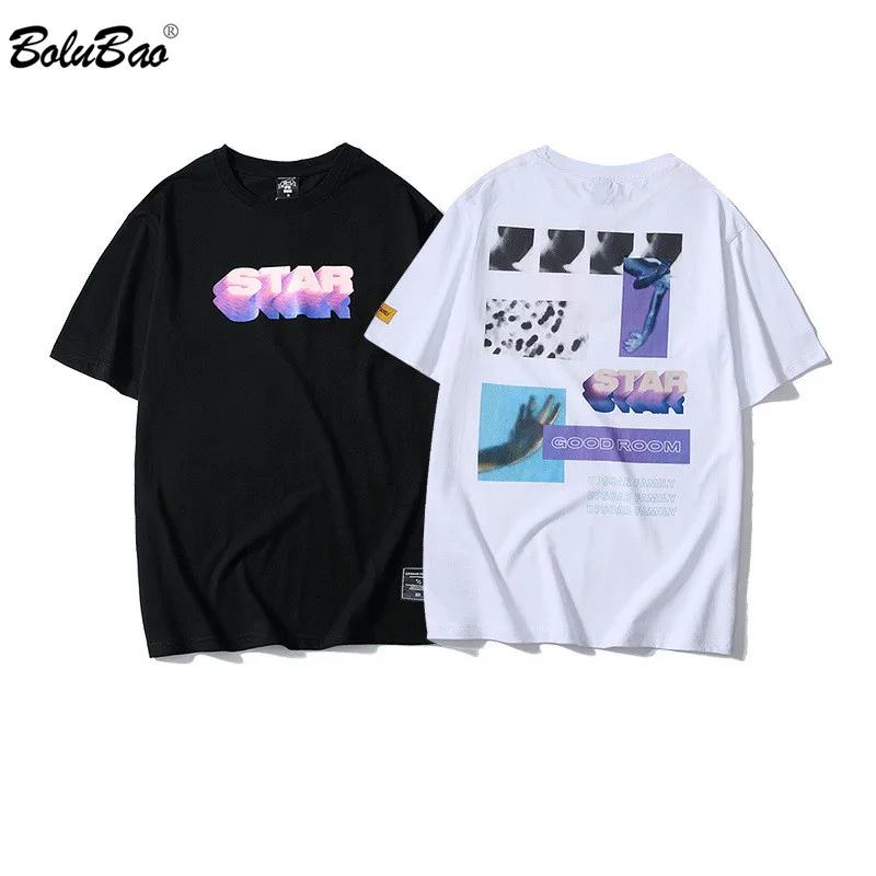 Najtaniej BOLUBAO nowych mężczyzna t shirty lato marka 2019 osobowość mężczyźni drukowanie t shirty męskie Trend Street oryginalny stylowy top Tee Shirt