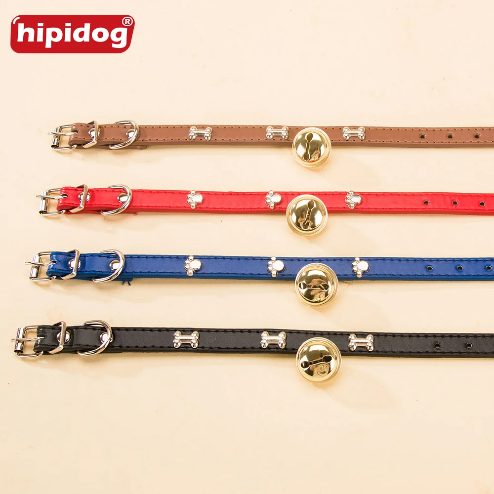 Кожаный ошейник Hipidog с индивидуальными бирками для собак на заказ кошек питомцев
