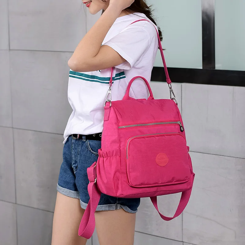 Las mujeres de mochila de sólido de las señoras de moda de ocio mochila mochilas mujer multifunción bolso adolescente bolsa de viaje Las mujeres de mochila de sólido de las señoras de moda de ocio mochila mochilas mujer multifunción bolso adolescente bolsa de viaje