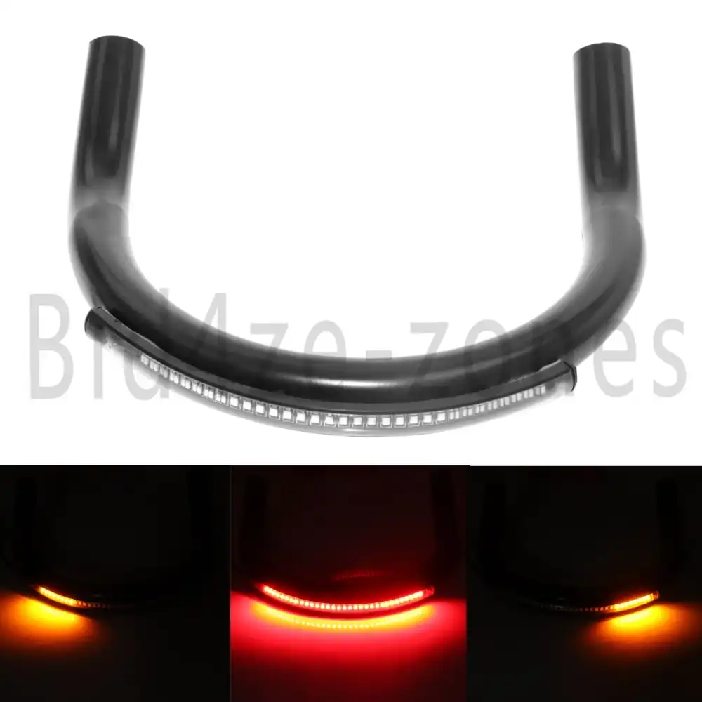 210MM Cafe Racer Upswept Seat Frame Hoop Loop W// LED Brake Turn Tail Light Honda