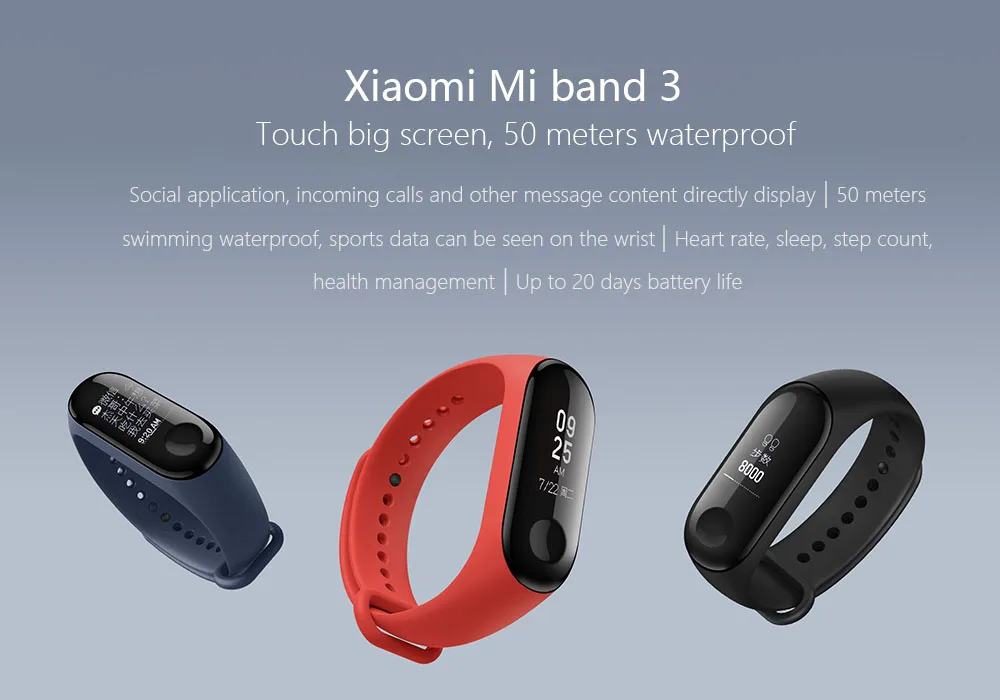 Xiaomi Mi Band 3 4 мгновенное сообщение фитнес-трекер для измерения сердечного ритма OLED сенсорный экран водонепроницаемый смарт-браслет