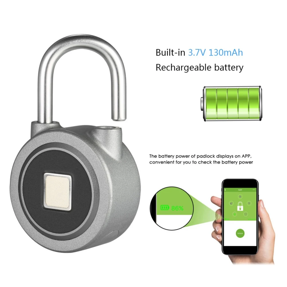

Fingerprint Smart Home Keyless Lock Waterproof Outdoor Lock APP Button / Padlock Door Luggage Case Lock for Android iOS System