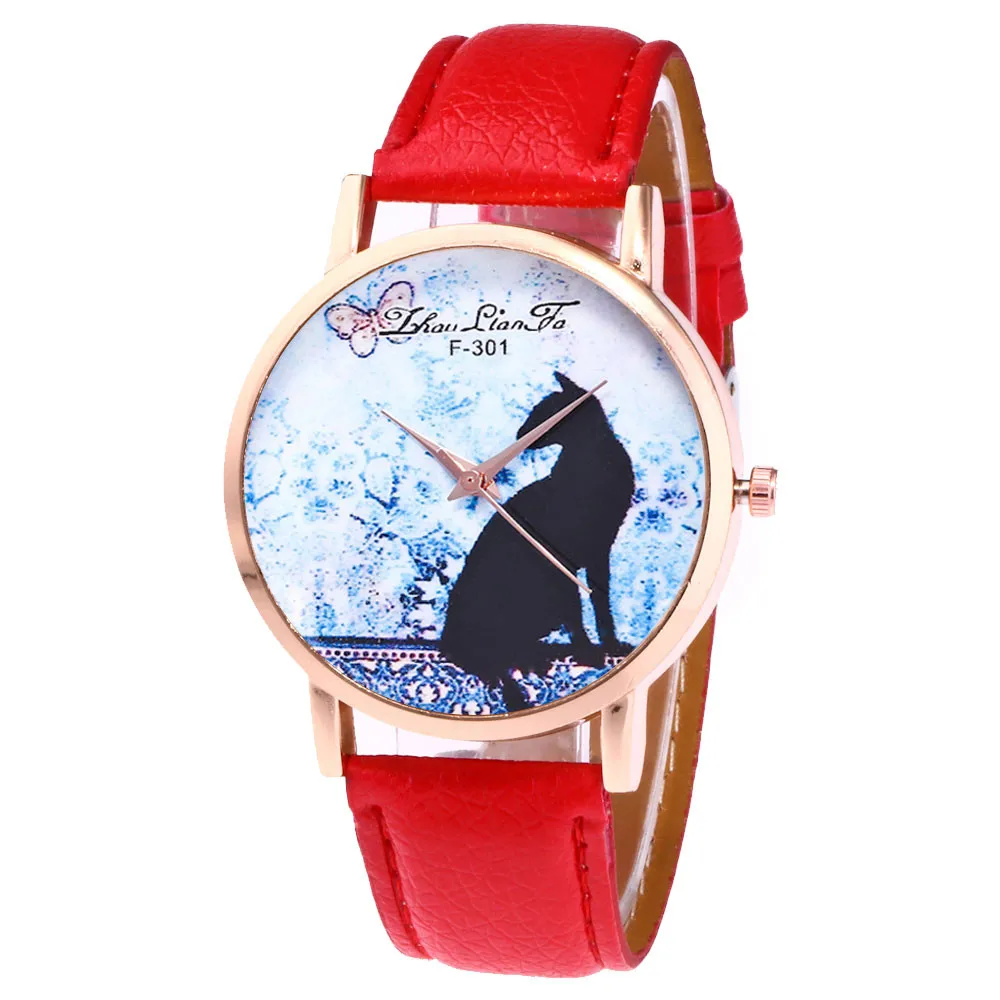 Fashion Casual Cats pattern Dial watches Women Classic Quartz Leather Band Analog Quartz Round Wrist Watch Ladies Fashion Clock Fashion Casual Cats pattern Dial watches Women Classic Quartz Leather Band Analog Quartz Round Wrist Watch Ladies Fashion Clock