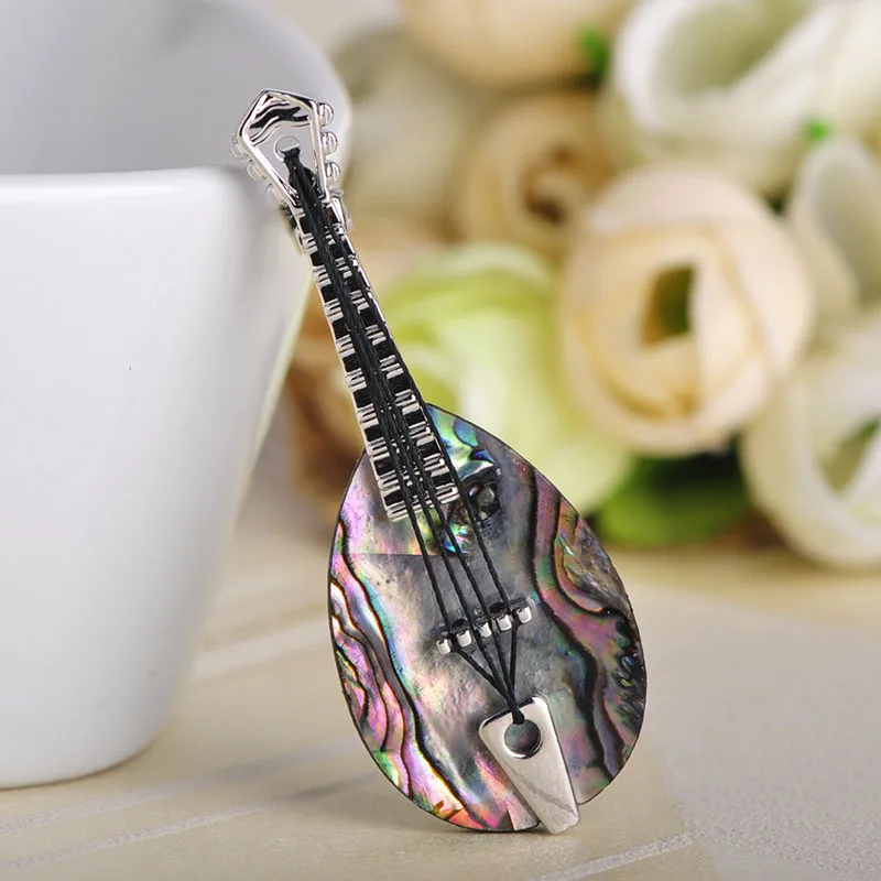 Dazz Vivid lute форма музыкальная брошь с инструментами натуральный Абалон броши в