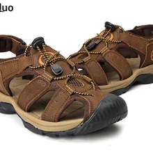 Обувь из натуральной кожи, летние новые мужские сандалии большого размера, мужские сандалии, модные сандалии и тапочки большой размер, 38-47 3359