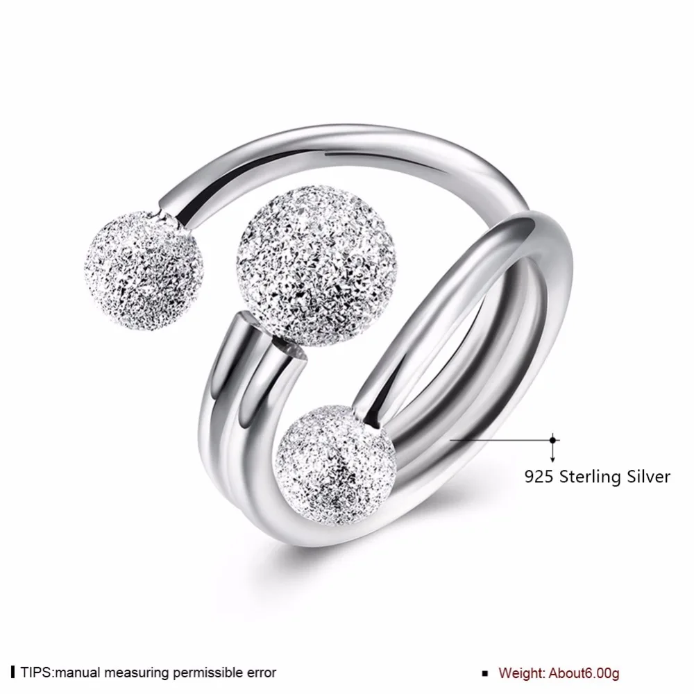Surround Design Ball Adjustable Ring Solid 925 Sterling Silver Jewelry Women Rings For Party Gift Ideas(JewelOra RI102206)