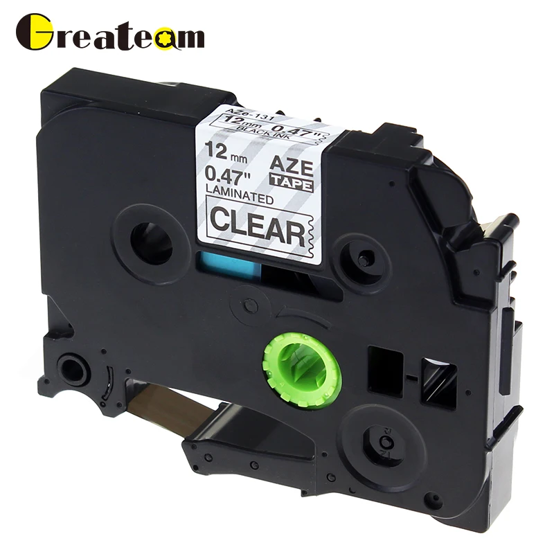 Greateam 1 шт. TZe-131 совместимый Brother P-Touch TZ131 TZe131 черный на прозрачной Клейкой Ленте для