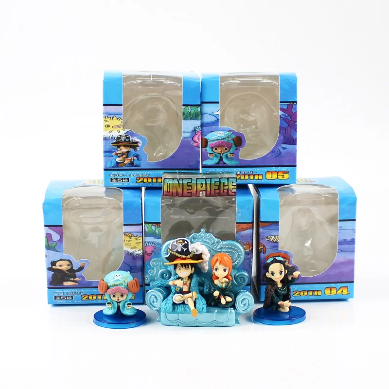 4 7cm 5pcs/lot One Piece Q egg box Luffy Monkey cute