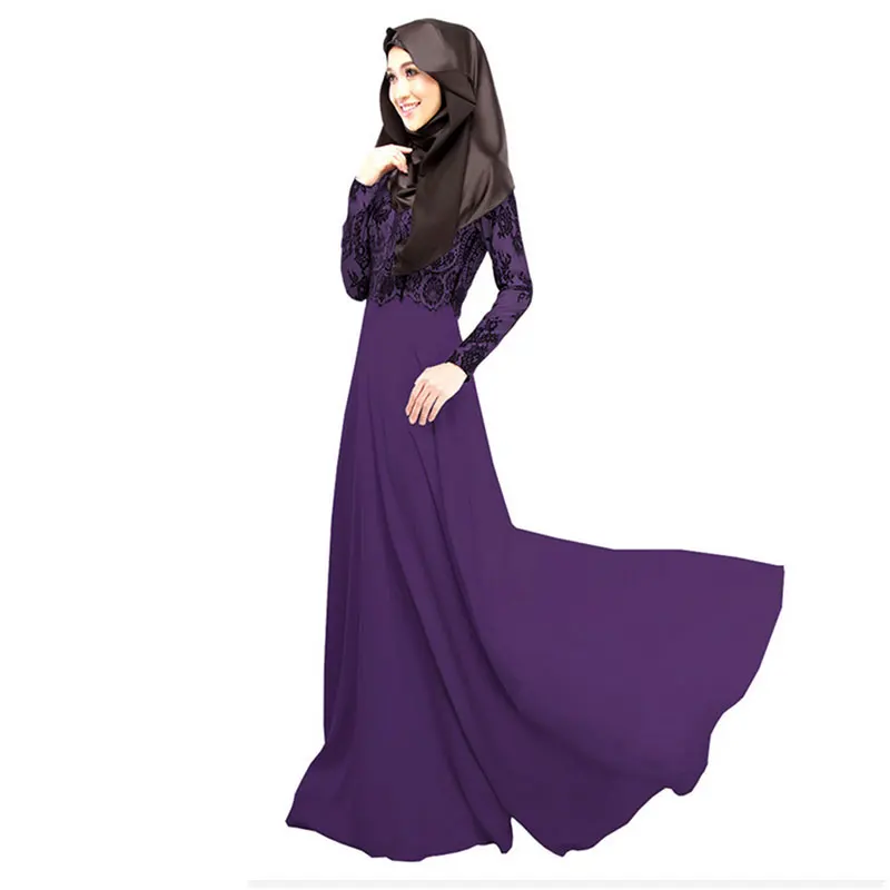 Vestido Mujer Musulmán De Oración Manga Larga Abaya Vestido
