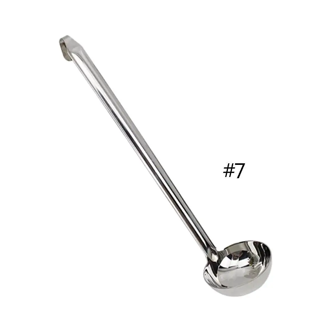 Soup Long Spoon Kitchen Large Utensil Handle Hooked Spoon Steel