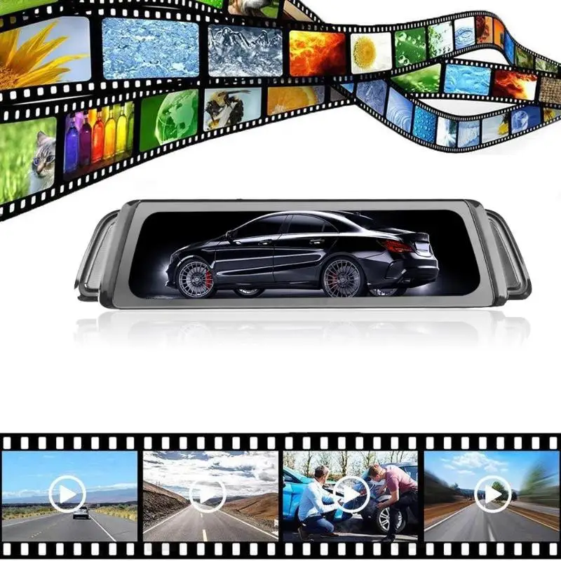 Phisung K900 9,35 Дюймов ips Автомобильный видеорегистратор 1080 p+ 720 p Двойной объектив Зеркало заднего вида DVR Камера Ночное видение видео Регистраторы