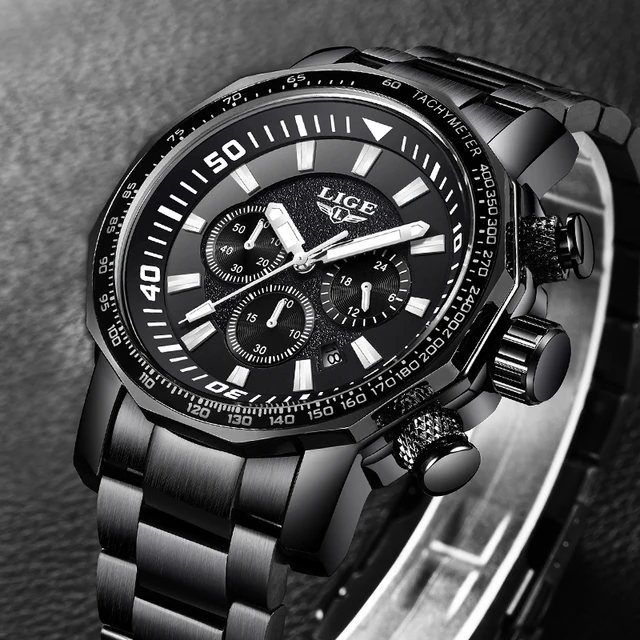 Cheap LIGE Men Watches Fashion Top Brand Watch Men Sports Military Waterproof Full Steel Automatic date Watch Relogio Masculino+Box Cheap LIGE Men Watches Fashion Top Brand Watch Men Sports Military Waterproof Full Steel Automatic date Watch Relogio Masculino+Box