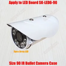 Водонепроницаемый пуля ИК Камера корпус Размеры 90 мм Алюминий сплав IP66 Открытый с 6 шт. Массив ИК-Камера случае корпус корпус