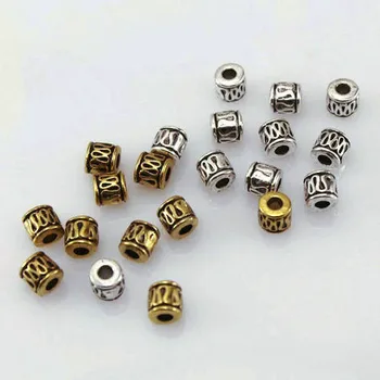 

5mm 50pcs Tibetan Gold Sliver Color Alloy Metal Charm Round Loose Spacer Beads For DIY Jewelry Making Accessories