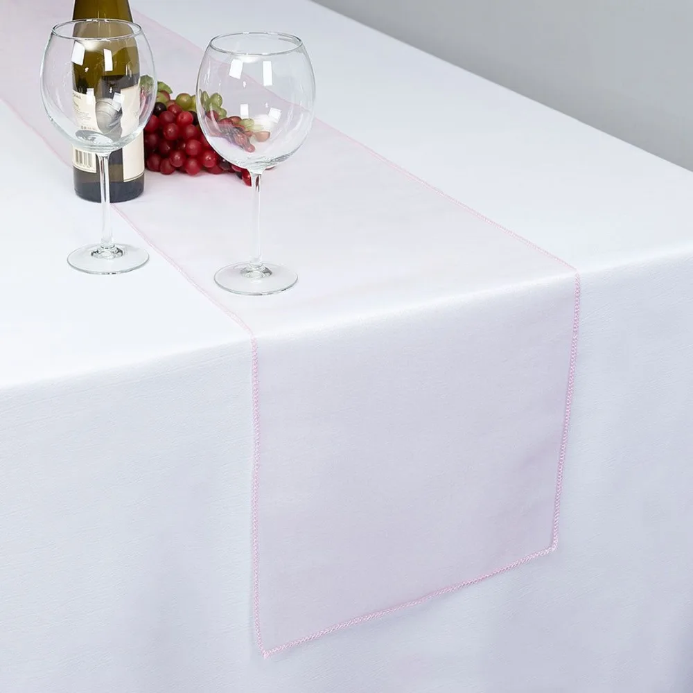 20pcs Light Pink Organza Table Runner Tablecloth Sashes For Wedding