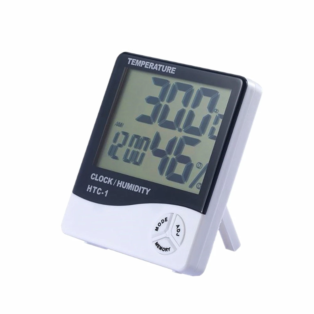 Indoor Comfort Indication Thermometer Hygrometer Smart Digital Humidity Timer Touchscreen Temperature Gauge Meter With Clock