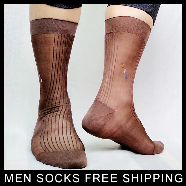 Прозрачные полосатые Формальные носки для костюма для мужчин Фетиш коллекция сексуальные прозрачные мягкие деловые джентльменские носки мужские чулки