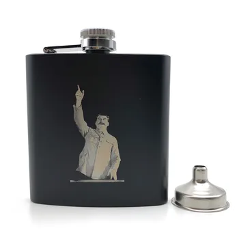 

Alalinong Joseph Stalin Black Hip Flask 6 Oz Stainless Steel Personalized Flask Laser Engraved Soviet Union Stalin Whiskey Box