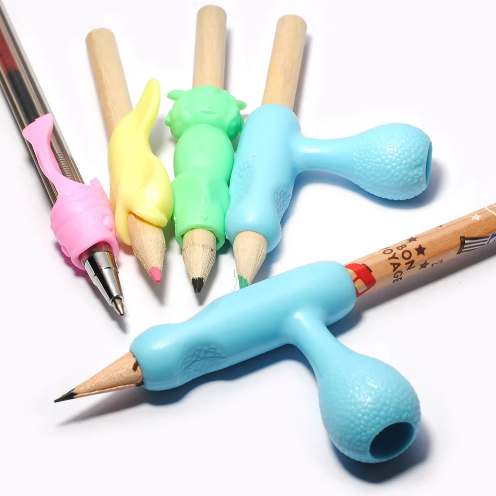 

5Pcs/Set Silicone Pen Grip Holder Holding Prevention Children Kids Student School Posture Tool Toy Gift Stationery Set