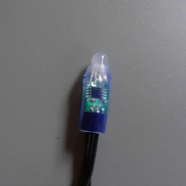 18AWG провода 50 шт./строка DC5V 12 мм WS2811 доступный rgb-светодиод Smart Pixel узел, со всеми черный провод, IP68 Номинальное