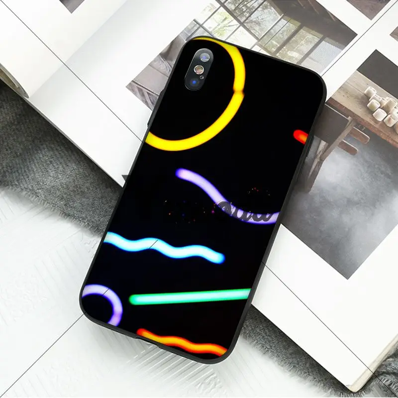 Black background fluorescent small pattern font neon