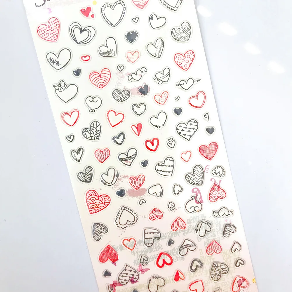 1 лист Kawaii Сердце Бабочка DIY Adhensive мини-наклейки Канцелярские Декоративные палочки этикетки школьные офисные принадлежности