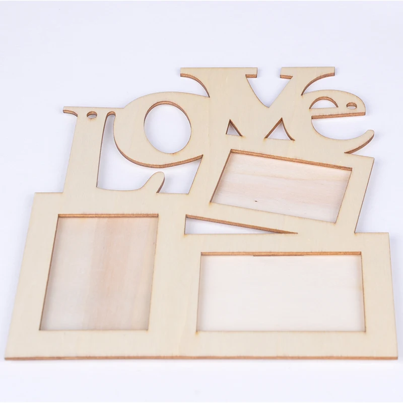 

3 in 1 Photo Frame Love Wooden White Base DIY Picture Frame Art Decor