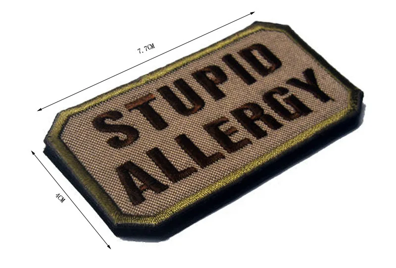 Тупой аллергии Забавный значок специалиста вышивка Волшебная наклейка обруч& Петля тактическая индивидуальная нашивка наклейка на рюкзак