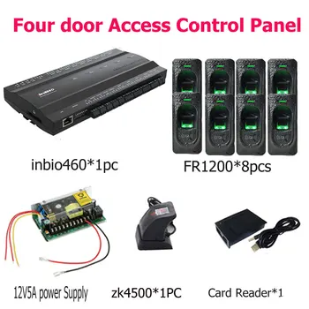 

Inbio460 fingeprint & Rfid card access control Four Door Access Access System Kit Full Biometric Door Access Control System