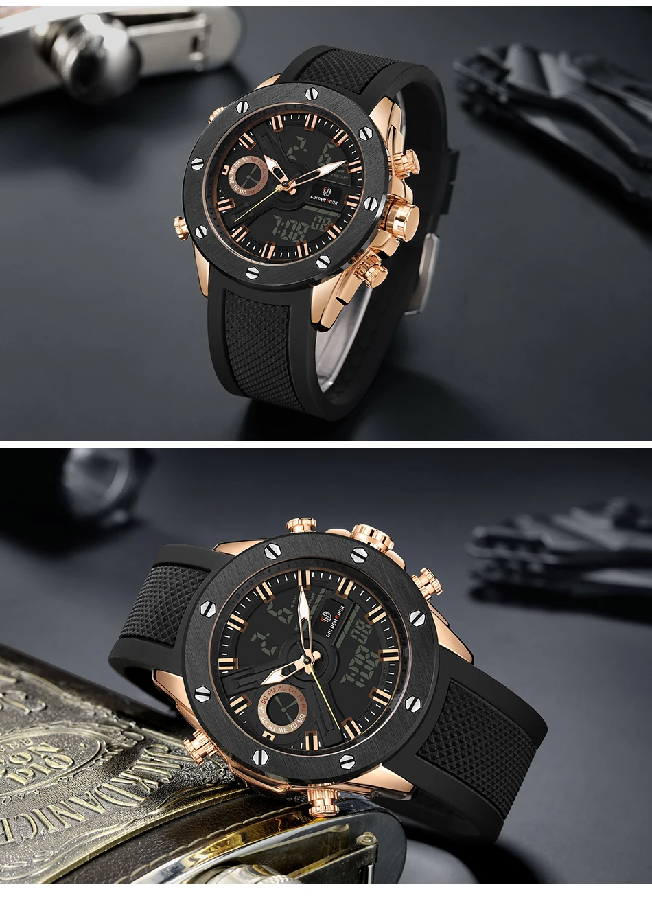 GOLDENHOUR Топ люксовый бренд мужские наручные часы модные спортивные военные часы мужские водонепроницаемые кварцевые наручные часы Мужские