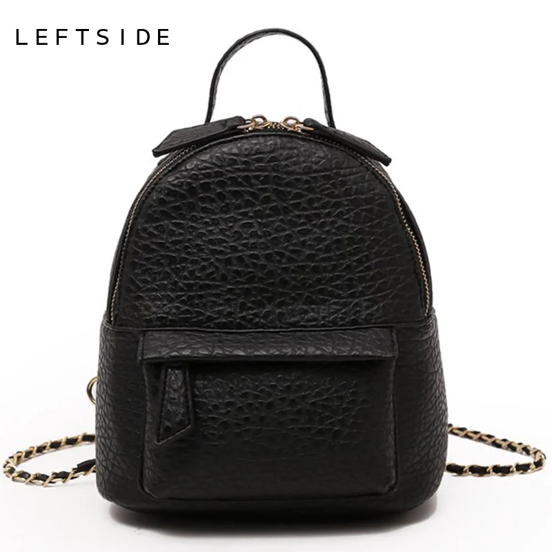 

LEFTSIDE Female Small Backpack Women Crossbody Bags Ladies PU Leather Back Pack Simple Style Backpacks For Girls Travel Bagpack
